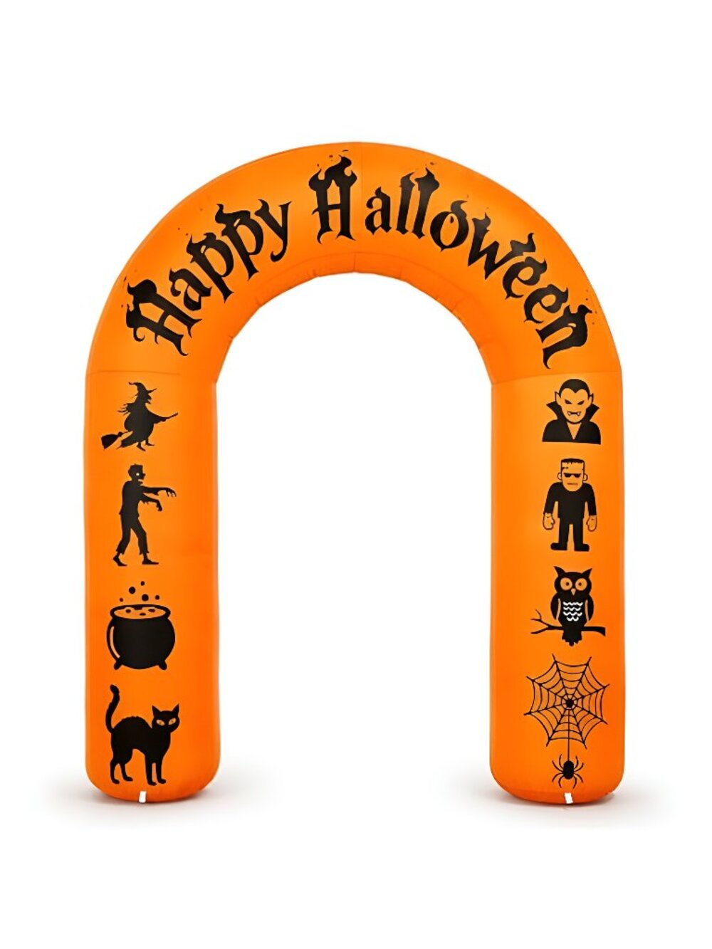 8FT Halloween Inflatable Arch with LED Lights, Orange, Happy Halloween Archway